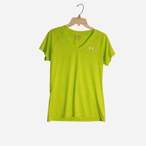 Under Armour Women’s Tech V-Neck T-Shirt - Neon Lime Green Heather - Size M